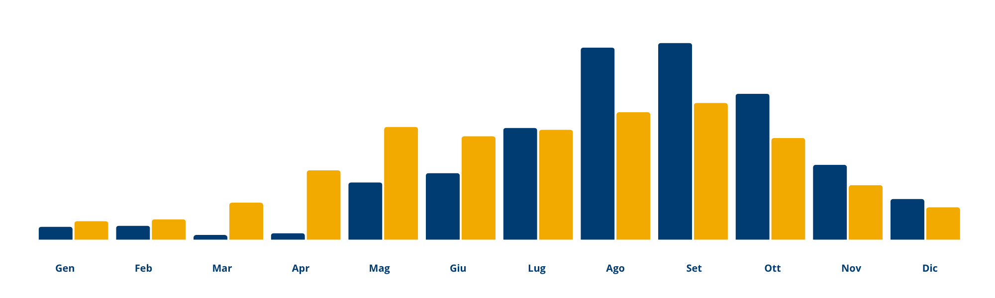 Grafico Distribuzione Mensile Visite